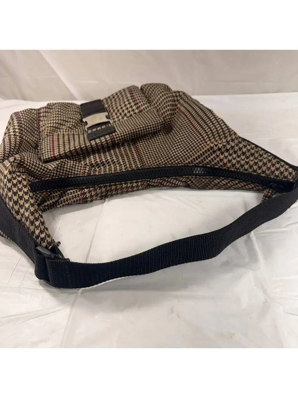 Ralph Lauren Houndstooth Hobo Shoulder Bag